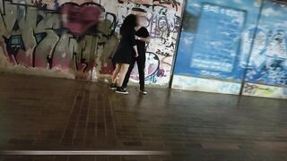 Very risky public blowjob and handjob