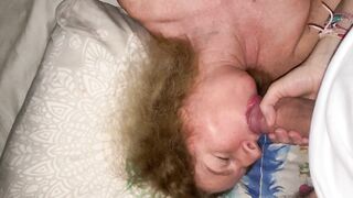 50+ Milf Amateur sucks 30 y.o. Big white cock