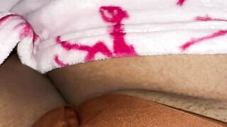 Touching myself quietly holding back moans