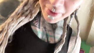 FaceFuck, BJ and a nice big Facial Cumshoot - tattoo girl