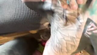 FaceFuck, BJ and a nice big Facial Cumshoot - tattoo girl