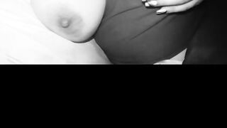 I caress my big breasts