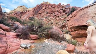 Hiking Red Rock Canyon Leads to Dripping Cream Pie for Cute Teen Ava