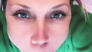 Blowing and riding my new big Dildo!