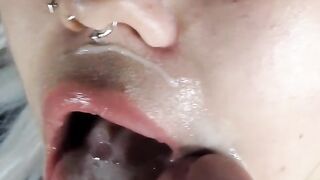 Cumshot Compilation - Amateur cum in mouth for slutty babe