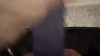 8 Inch Dildo Fucking Legs Flexy Ball Gag Fishnets Office Chair SQUIRTING ALL OVER MIRROR WALL Orgasm