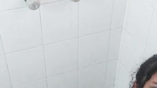 my brother-in-law gets into the shower and convinces me to give him a delicious blowjob and he cums