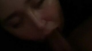 Bbw eats my dick like a pro while watchin tv