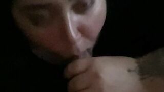 Bbw eats my dick like a pro while watchin tv