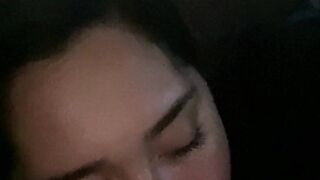 Bbw eats my dick like a pro while watchin tv