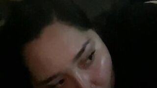 Bbw eats my dick like a pro while watchin tv