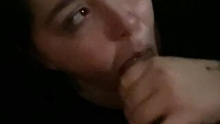 Bbw eats my dick like a pro while watchin tv