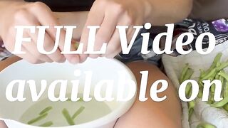 Snapping Greenbeans from my Garden ???? Dirty Blonde Petite Perfect Natural Tits Titty Drop Tease