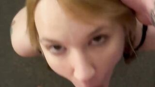 POV Beautiful blonde gets on her knees for her master