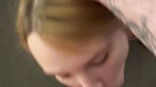 POV Beautiful blonde gets on her knees for her master