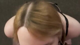 POV Beautiful blonde gets on her knees for her master