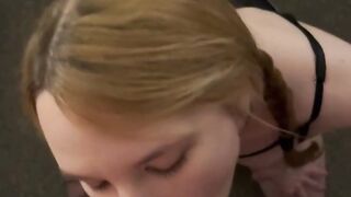 POV Beautiful blonde gets on her knees for her master