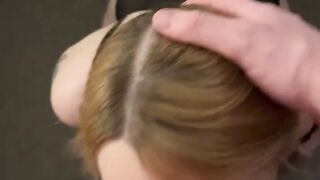 POV Beautiful blonde gets on her knees for her master