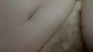 Busty hairy milf caught masturbating by mother in law in the living room