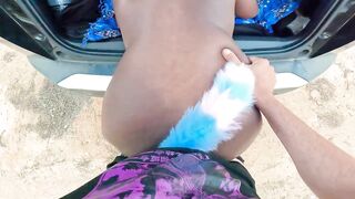 Grabbed HER FURRY TAIL and Fucked her Hard against the car