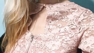 Tummy play in pink zipup shirt