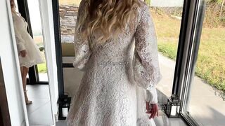 Try On White Lace Dress