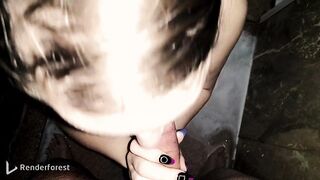 Romantic blowjob in shower with cum