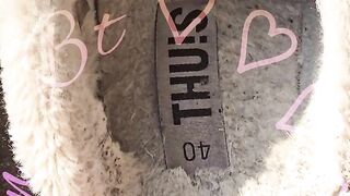 See the inside of my house slippers.