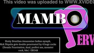 Slutty Brazilian Amazonian Indian nymph, Nick Niquita gets double penetrated by 4 huge cocks (Dounle Penetration, Anal, perfect ass, monster cock, bbc) OB548