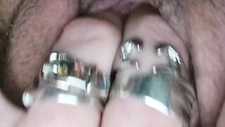 Up close stretch open pulse inside