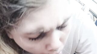 Deep throat by teen in public park.