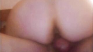 Sitting and bouncing on the hot neighbor in front of the cuckold.