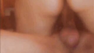 Sitting and bouncing on the hot neighbor in front of the cuckold.